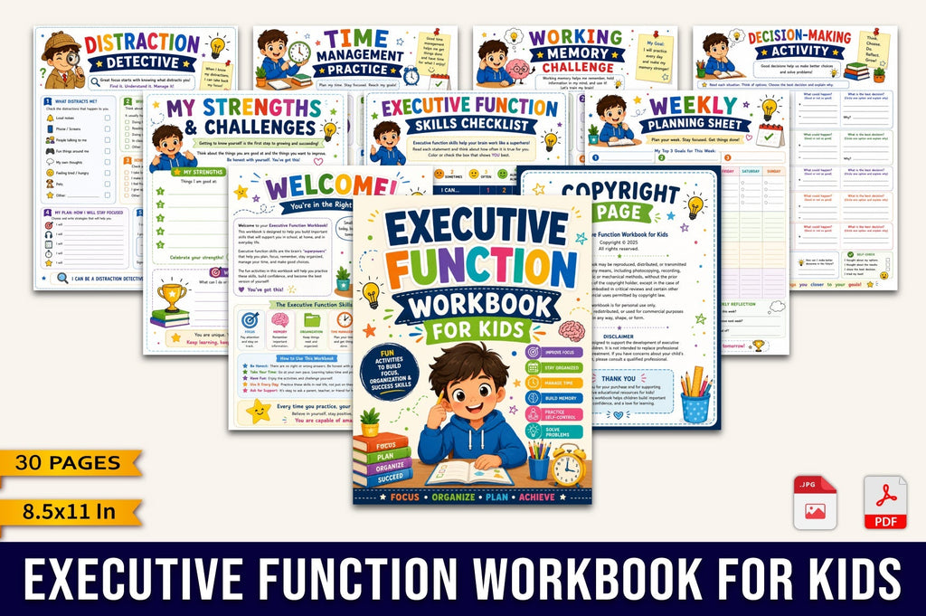 Executive Function For Kids Workbook