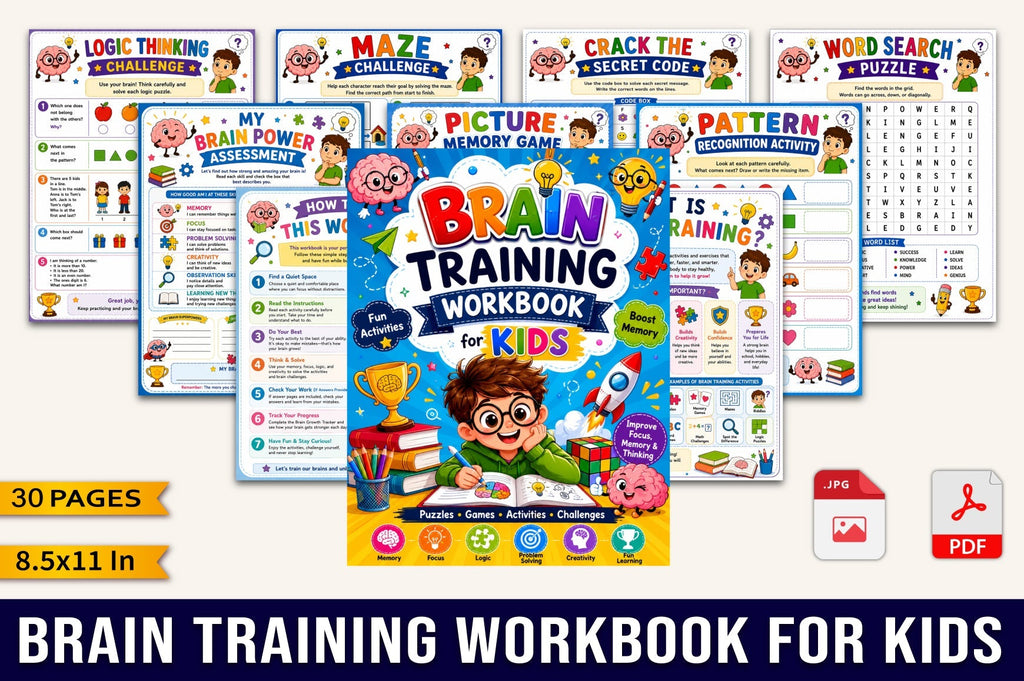 Brain Training For Kids Workbook