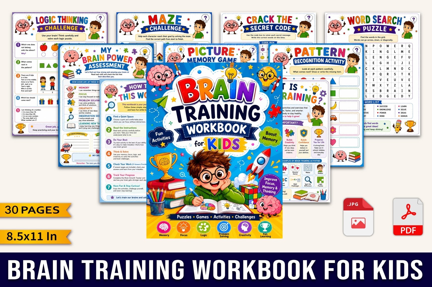 Brain Training For Kids Workbook