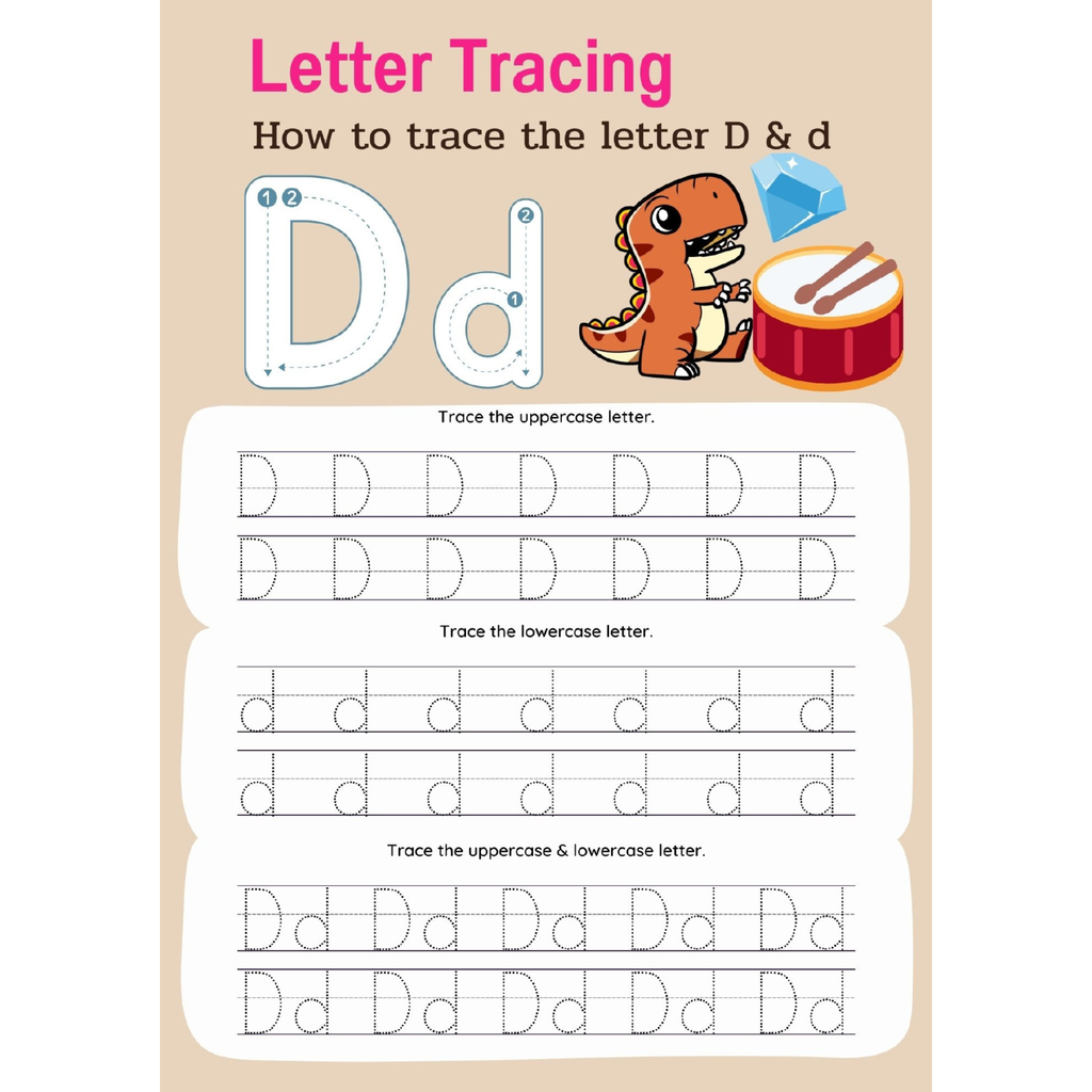First Grade Letter Tracing Activity Workbook