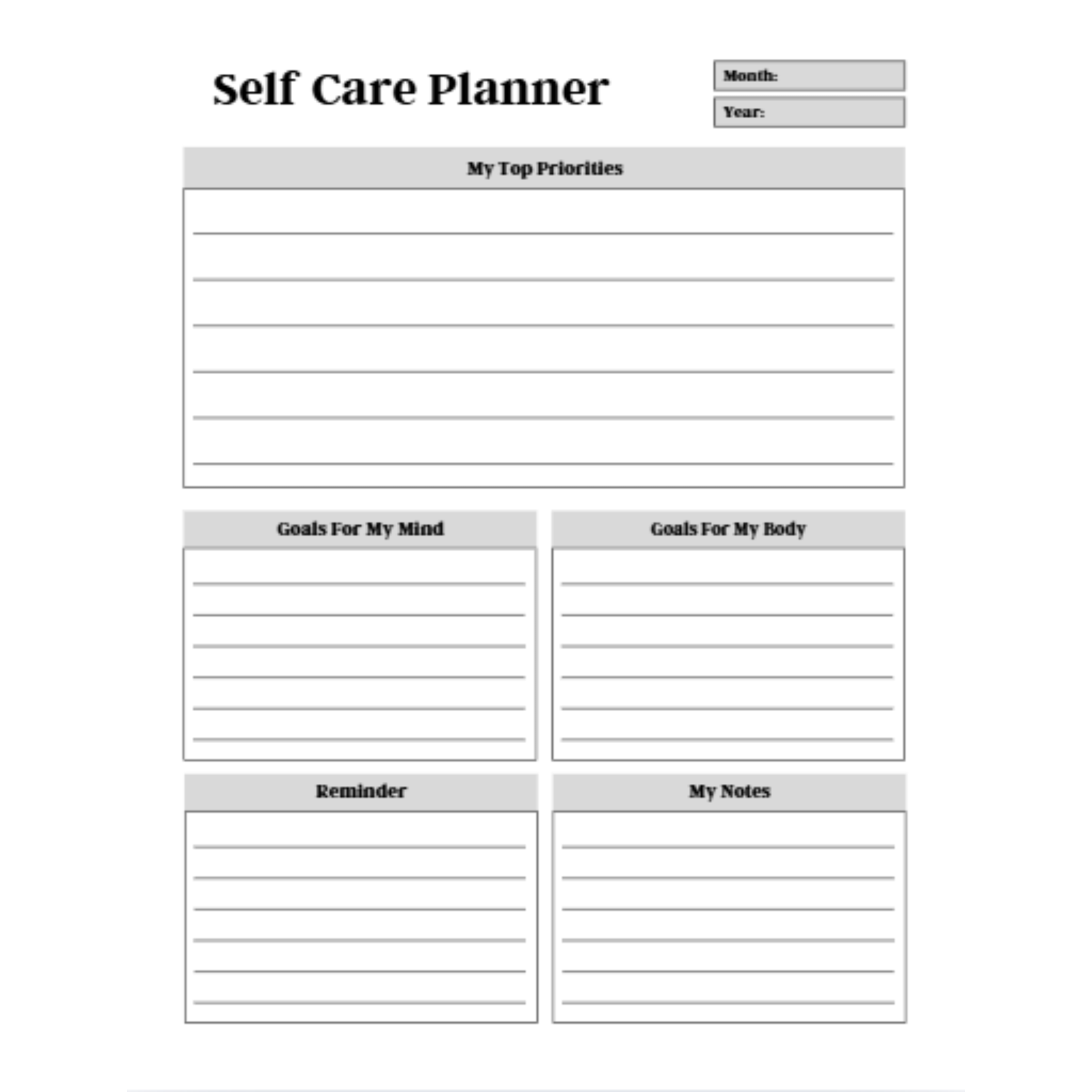 Self Care Planner Bundle 61