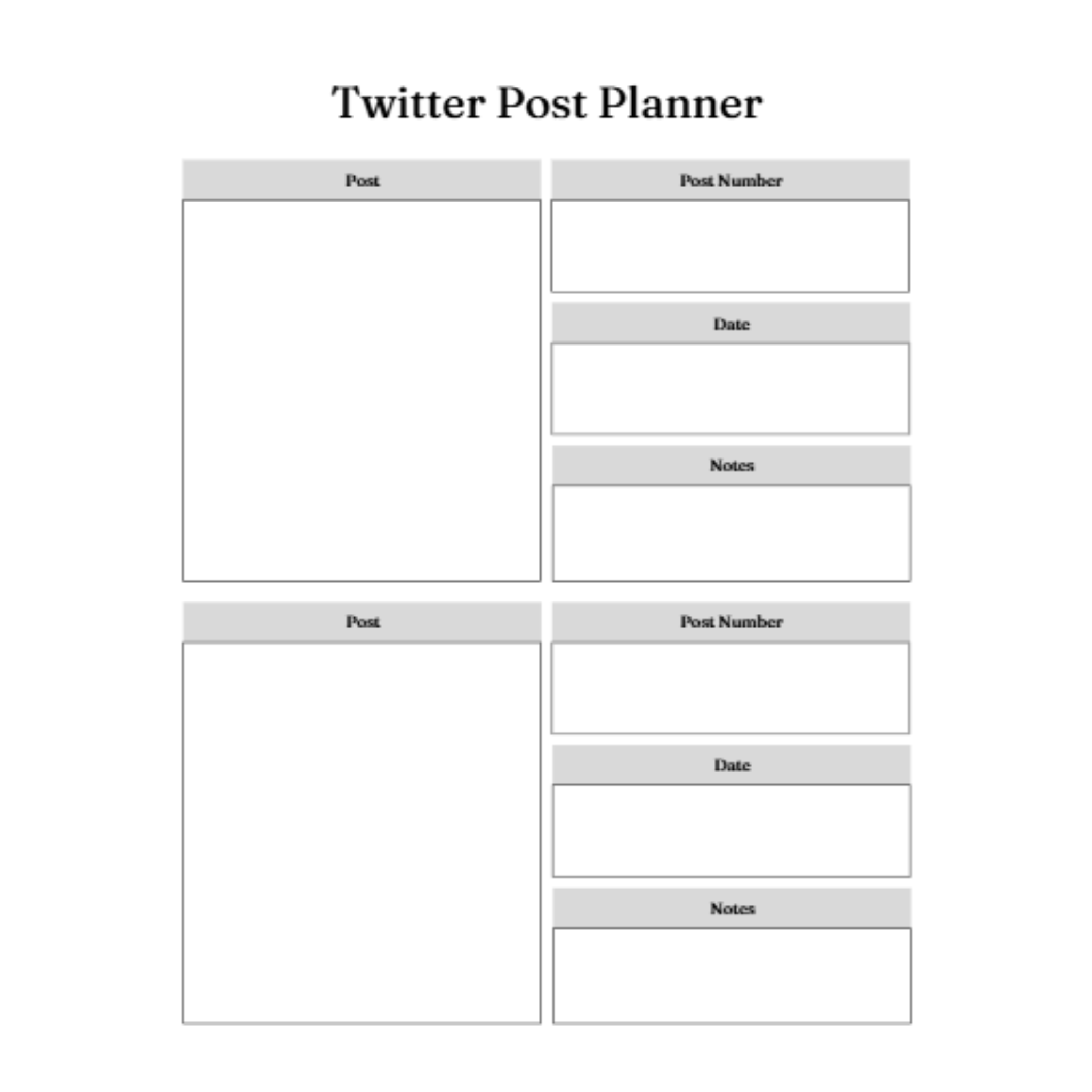 Twitter Post Planner Bundle