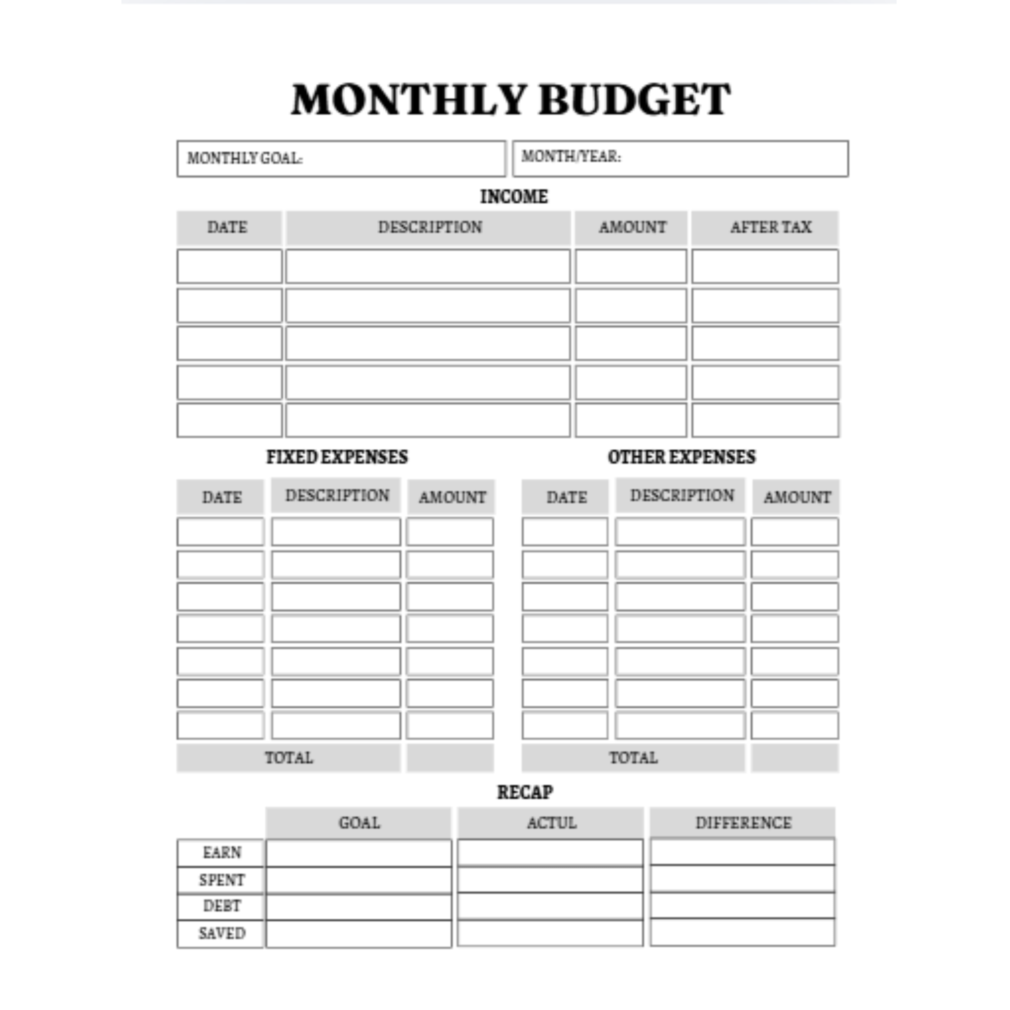 Monthly Budget Planner Bundle
