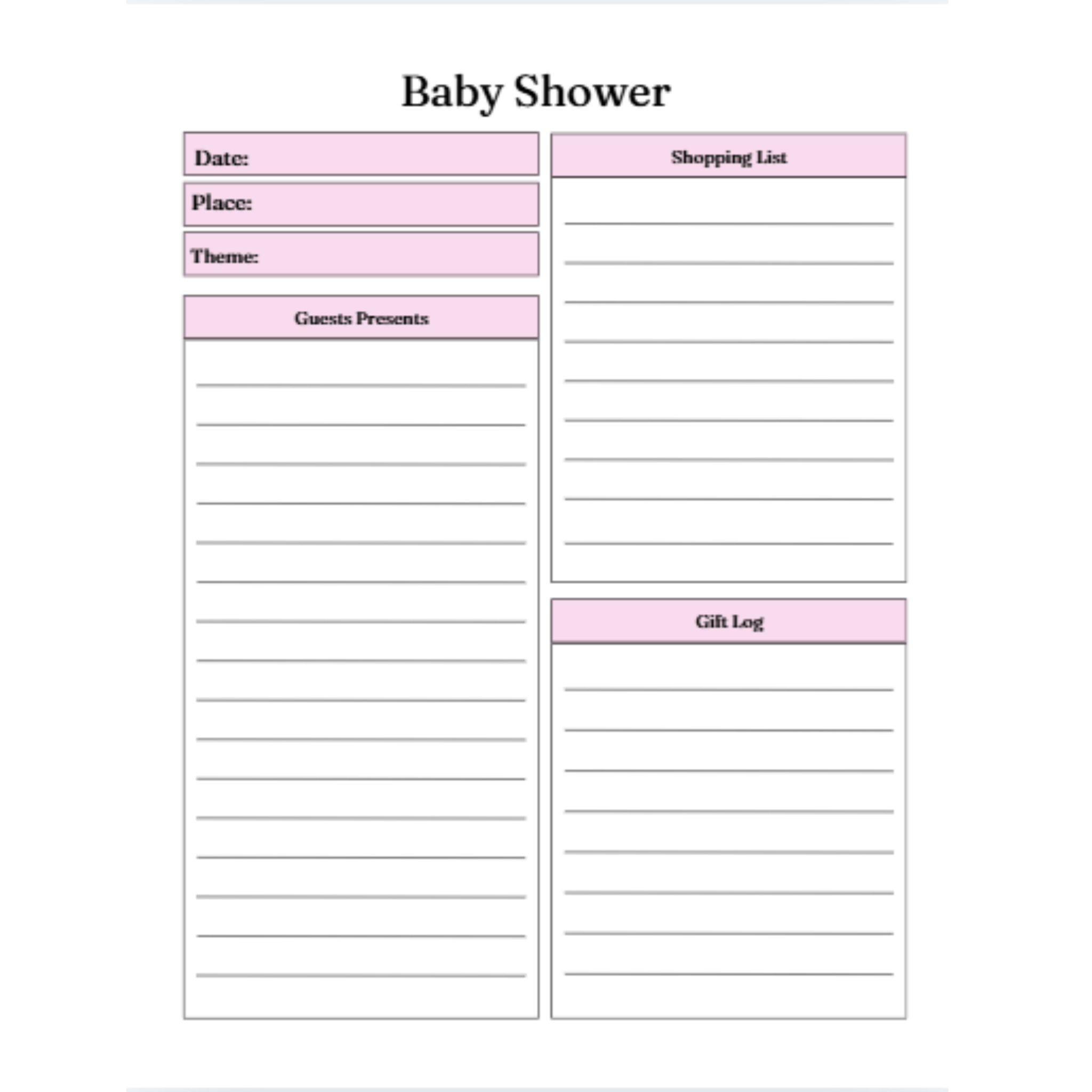 Baby Shower Notebook Bundle