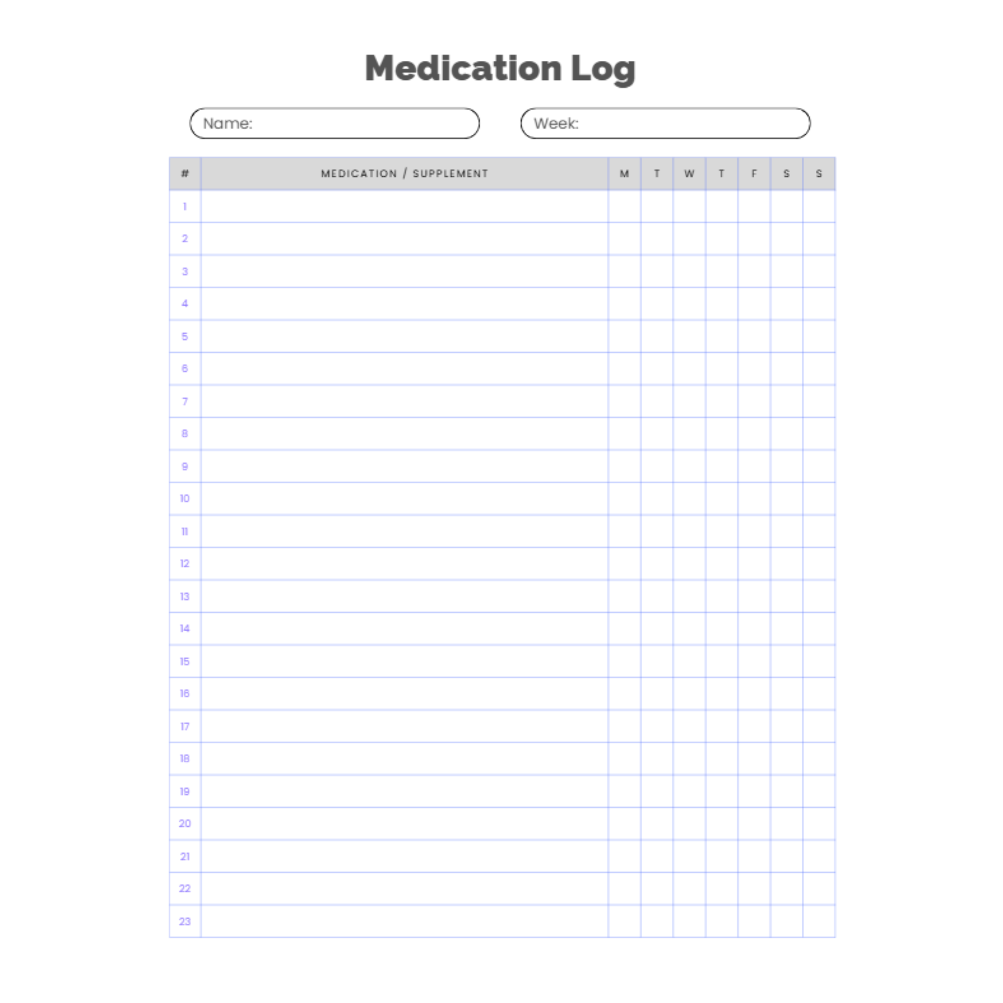 Medication Log Bundle