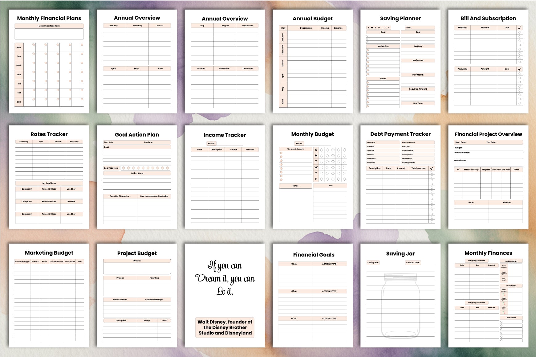 Financial Project Planner Template