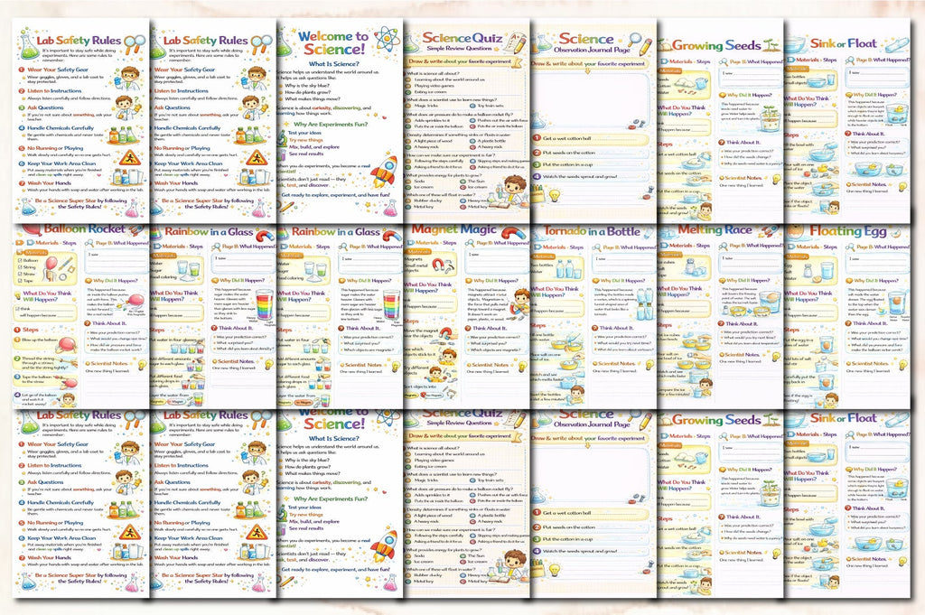 Everyday Science Experiments for Kids Planner