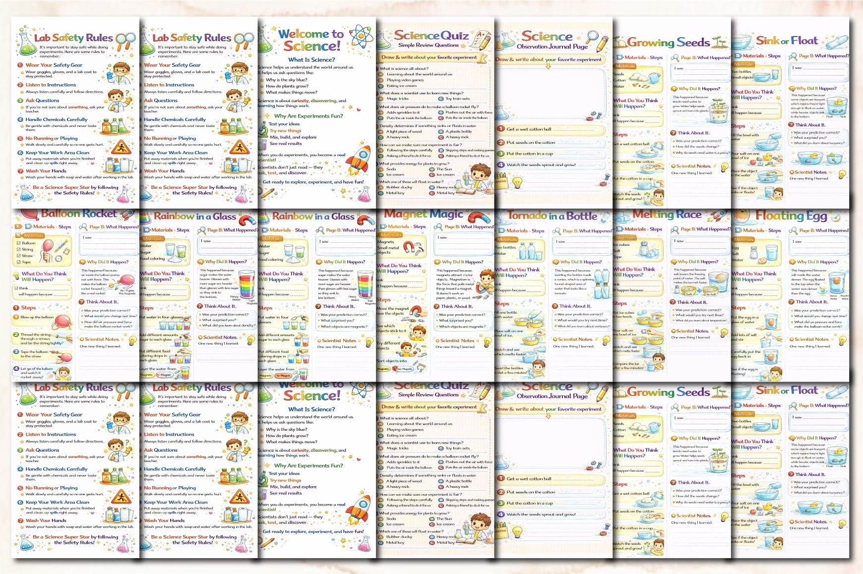 Everyday Science Experiments for Kids Planner
