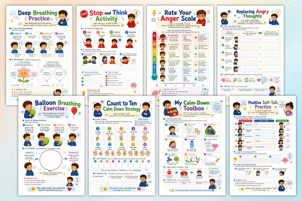 Kids Emotional Regulation Anger Workbook