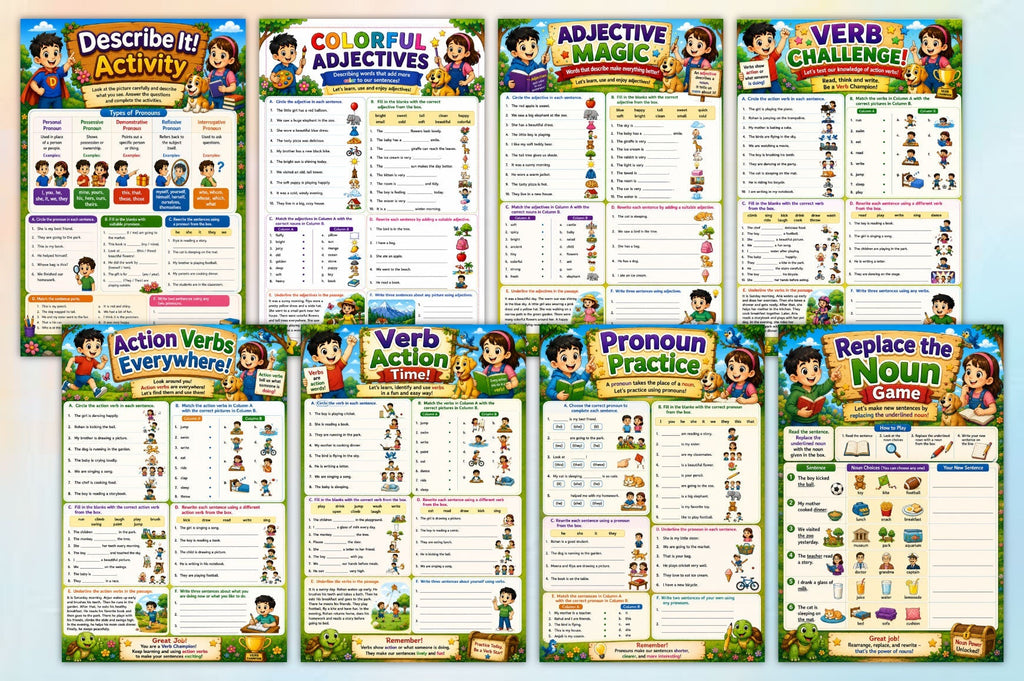 Kids Parts Of Speech Adventure Book