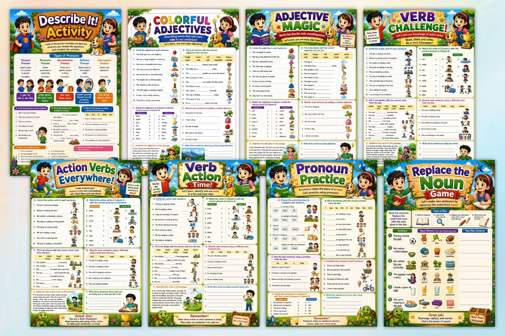 Kids Parts Of Speech Adventure Book