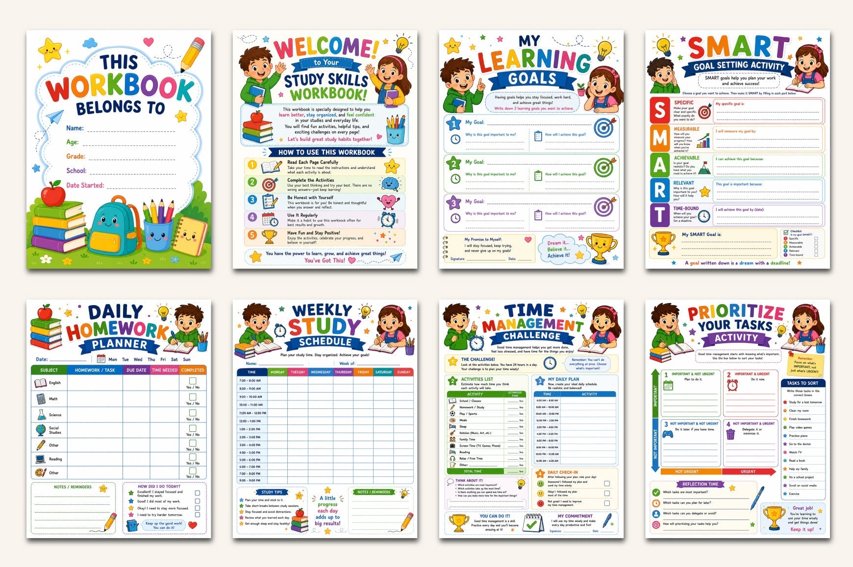Study Skills For Kid Workbook
