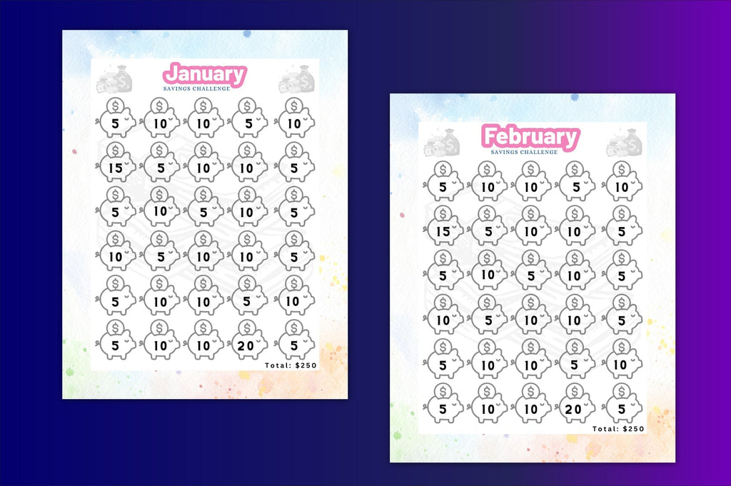 Month Savings Challenge Planner