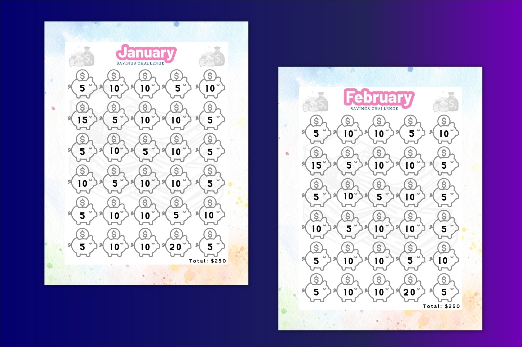 Month Savings Challenge Planner