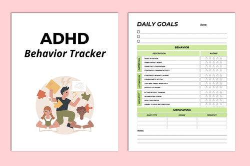 ADHD Behavior Planner behavior tracking and routine worksheets