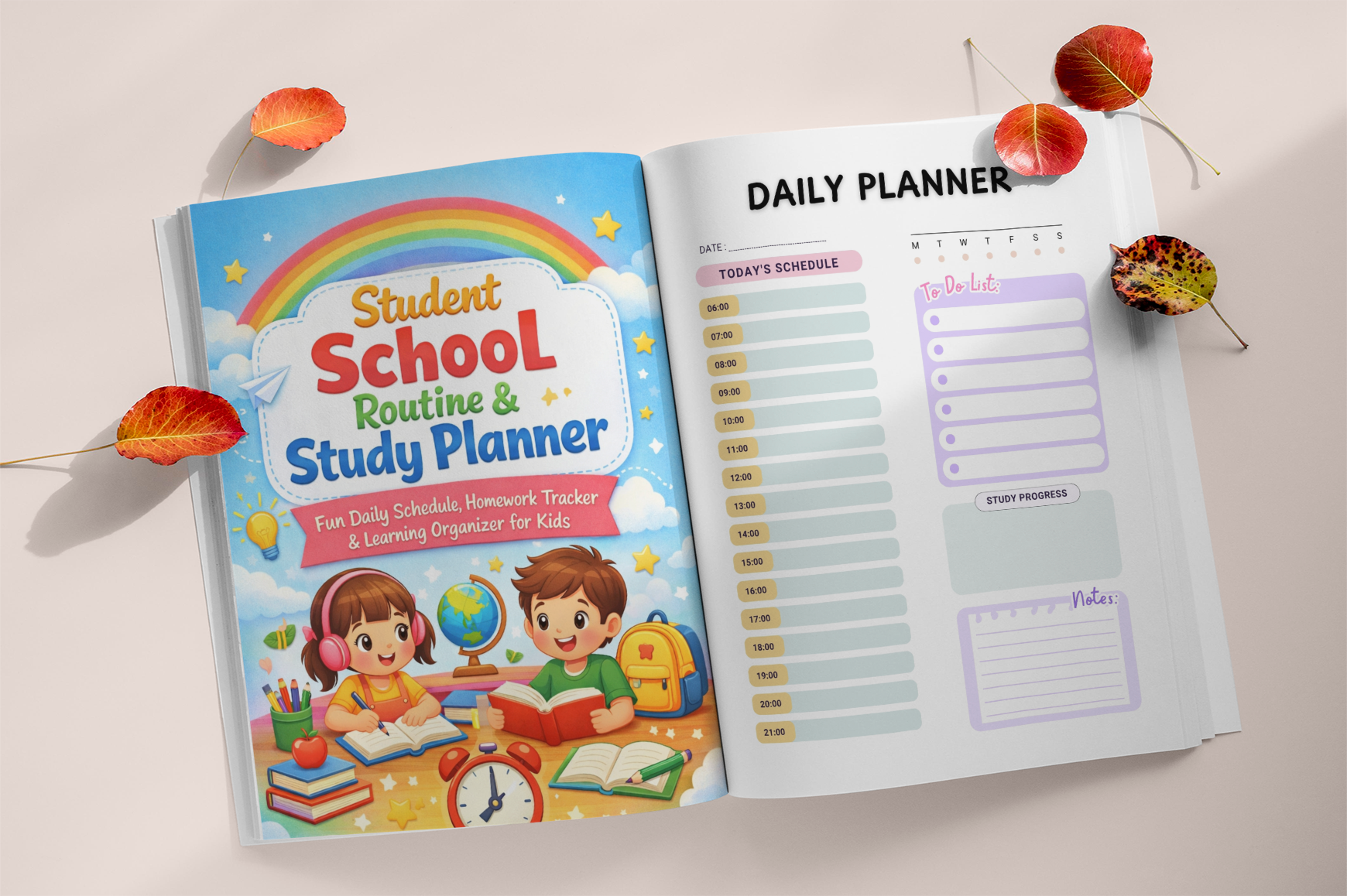 Student School Routine Study Planner for Kids