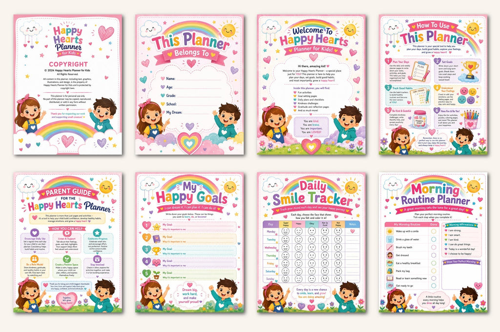 Happy Hearts For Kids Planner