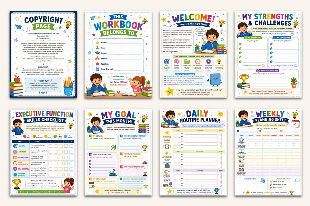 Executive Function For Kids Workbook