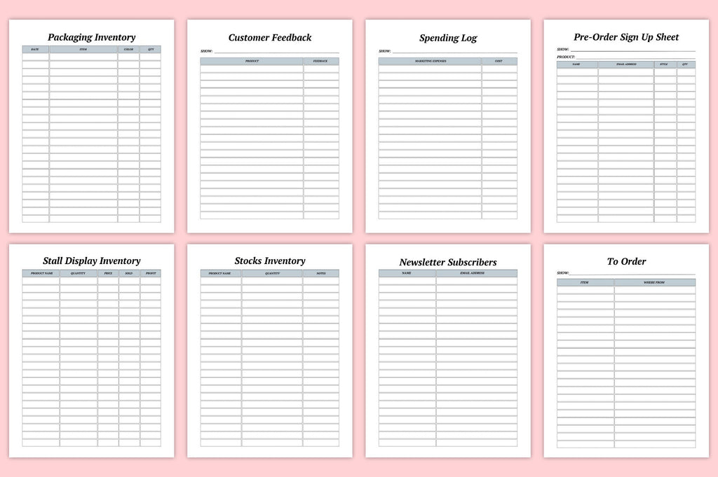 Tumbler Business Planner Template