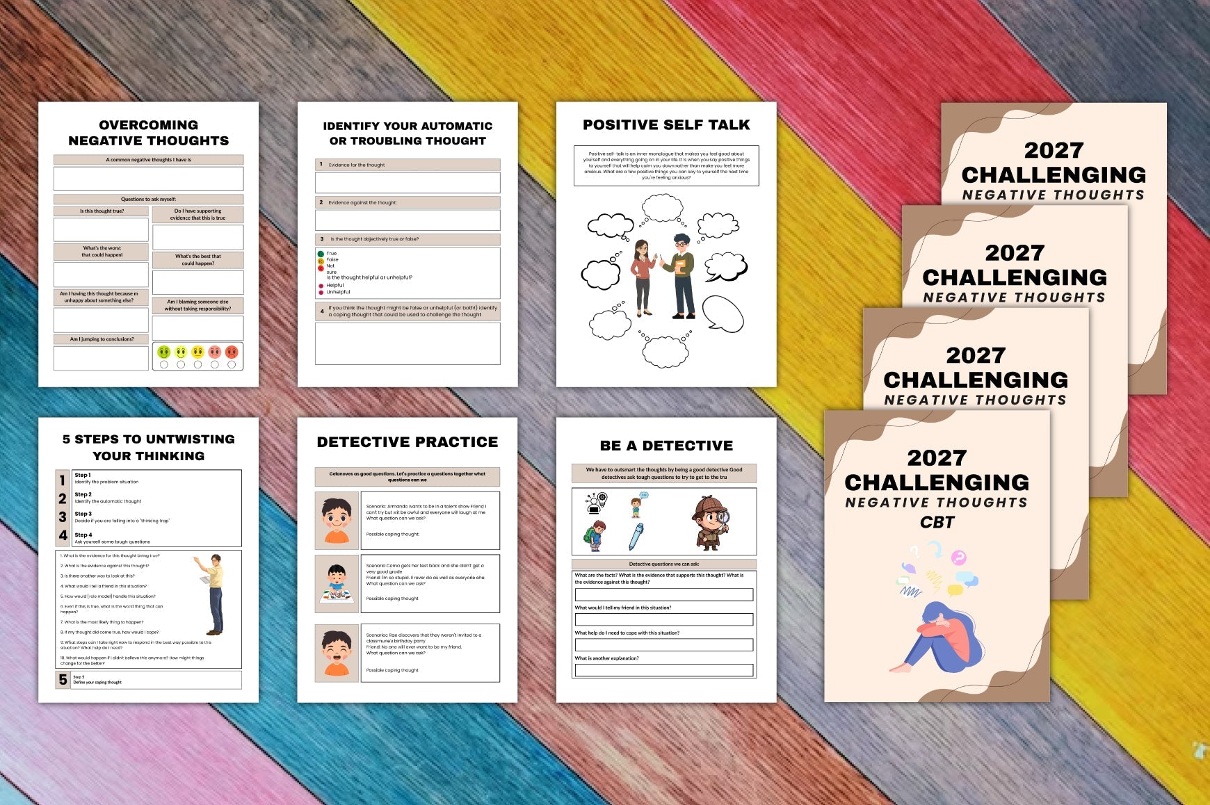 Challenging Negative Thoughts CBT Planner