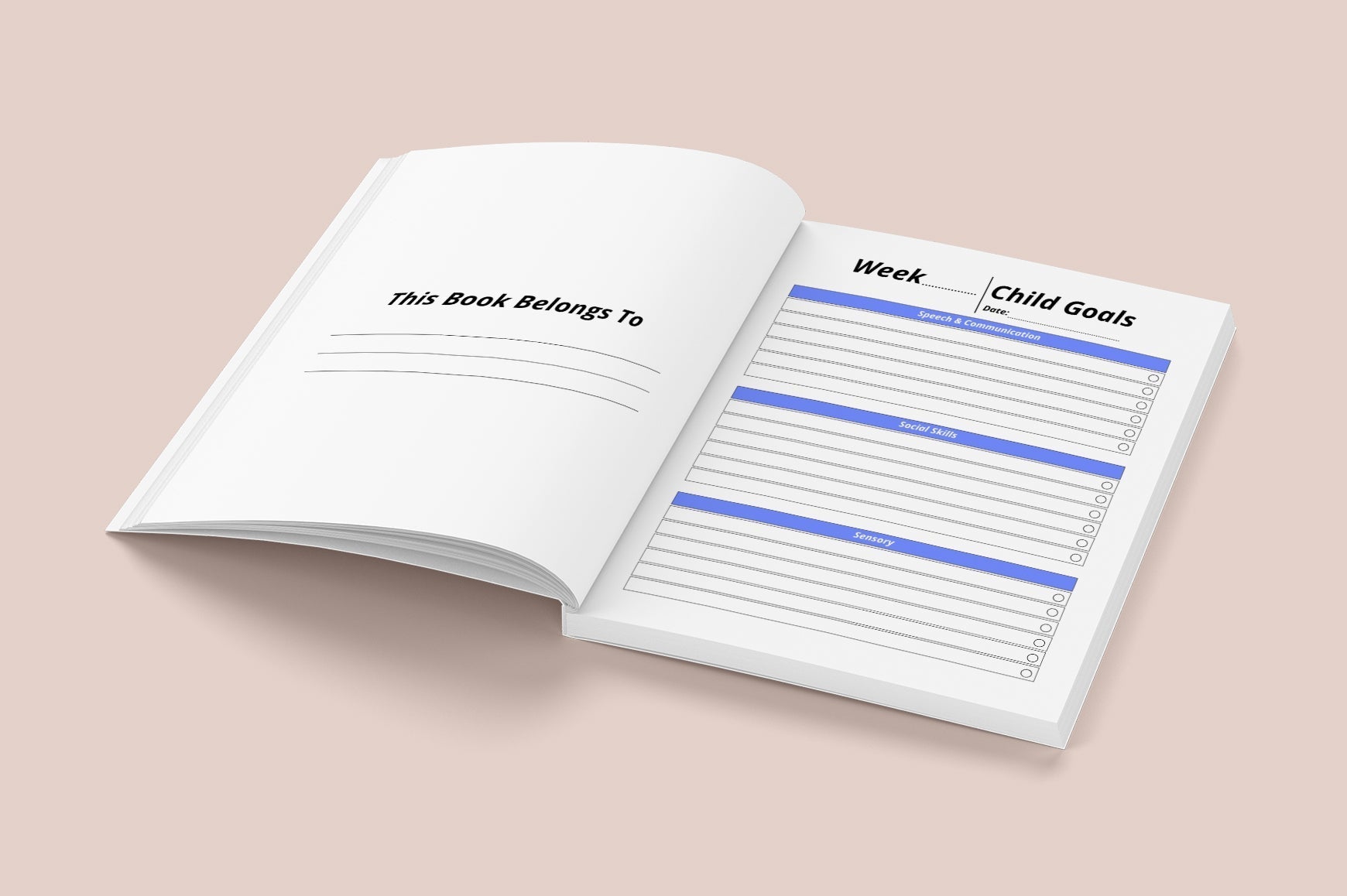 Autism Support Skills Workbook featuring daily life skills activities