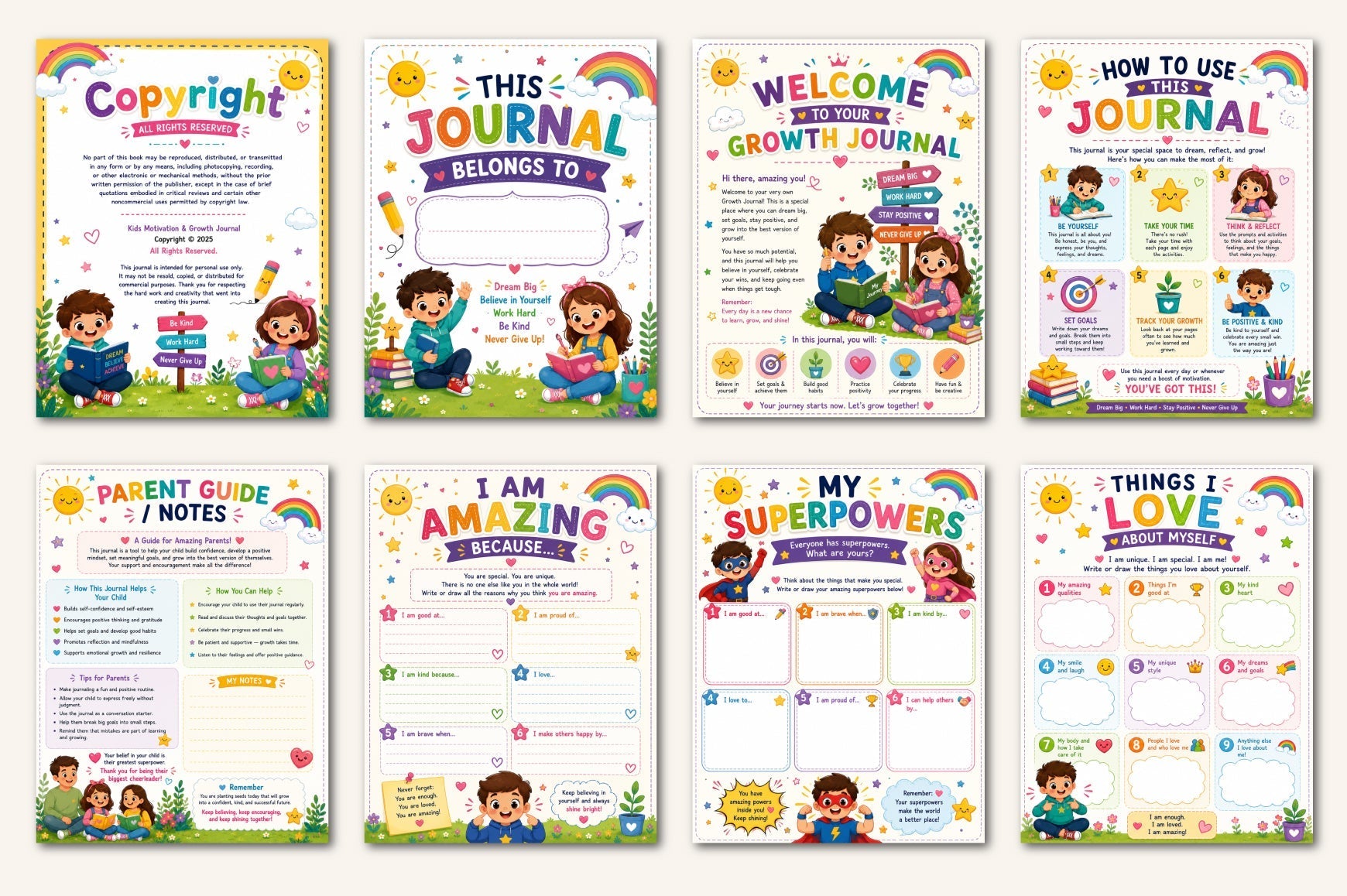 Kids Motivation Growth Journal