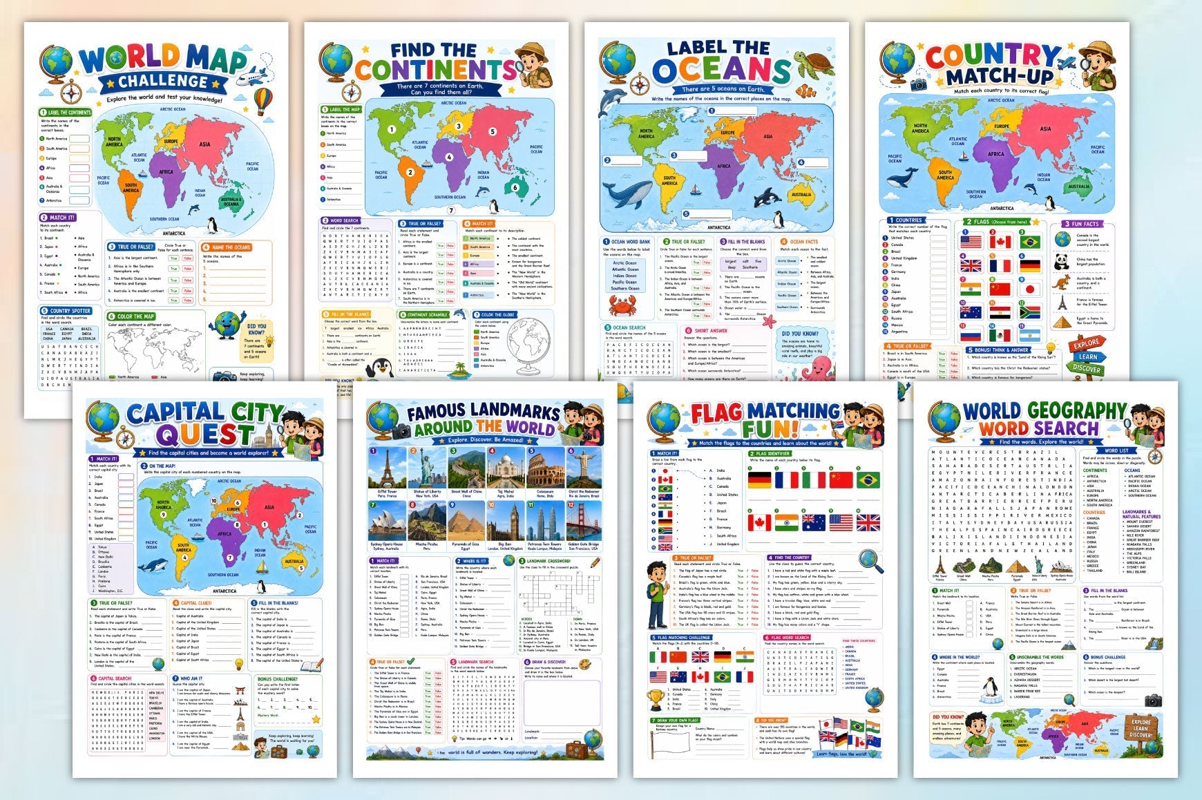 World Explorer Activity For Kids Workbook