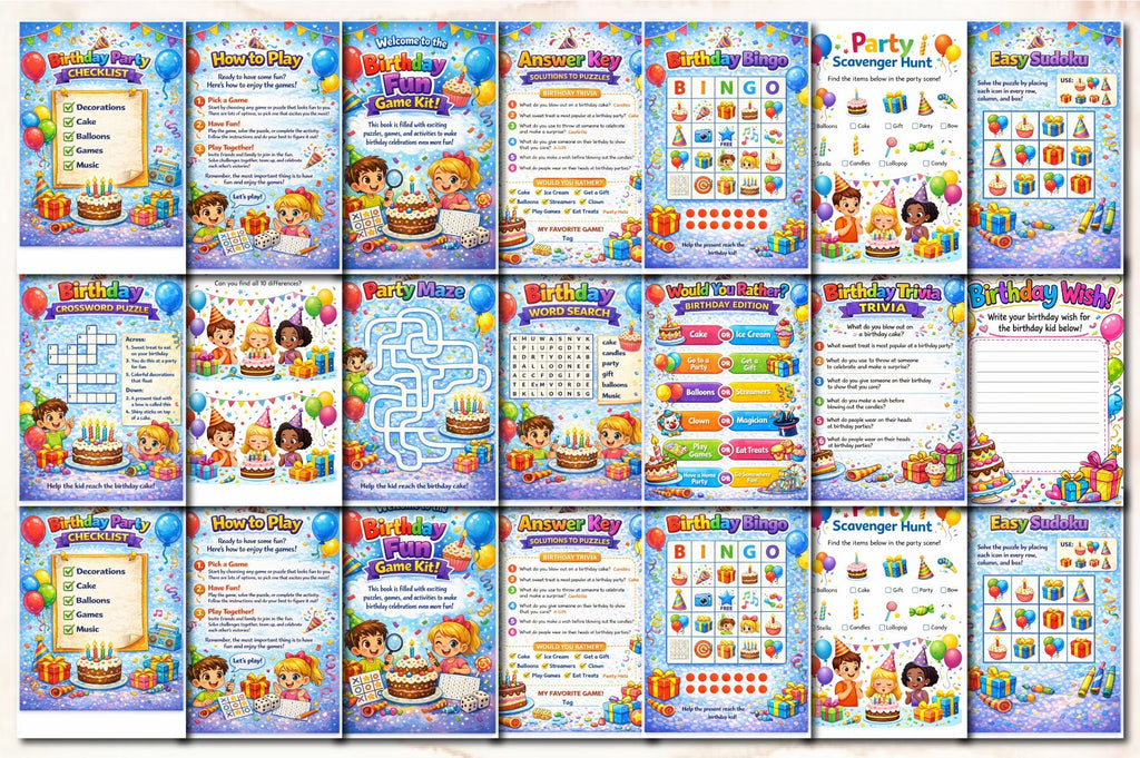 Birthday Fun Game Planner for Kids
