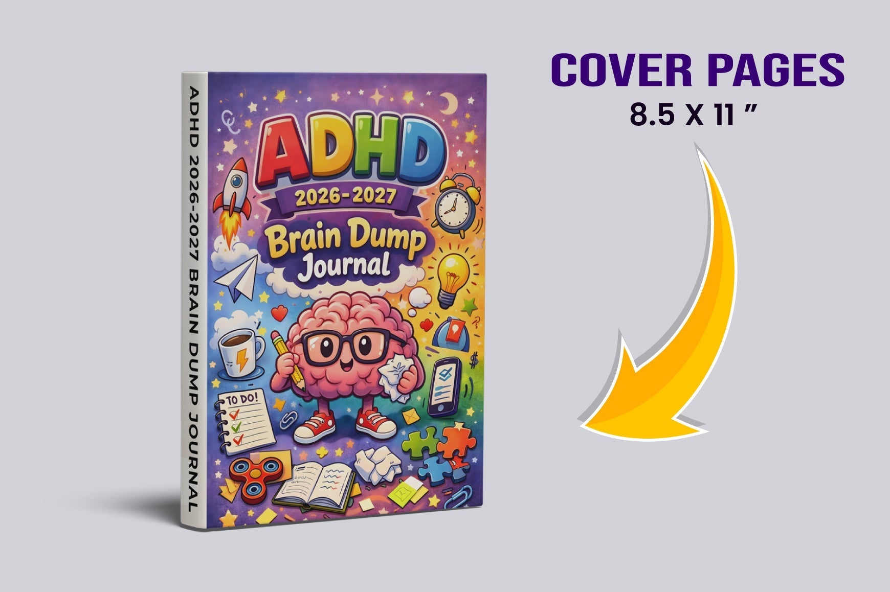 ADHD Brain Dump Journal featuring thought organization worksheets