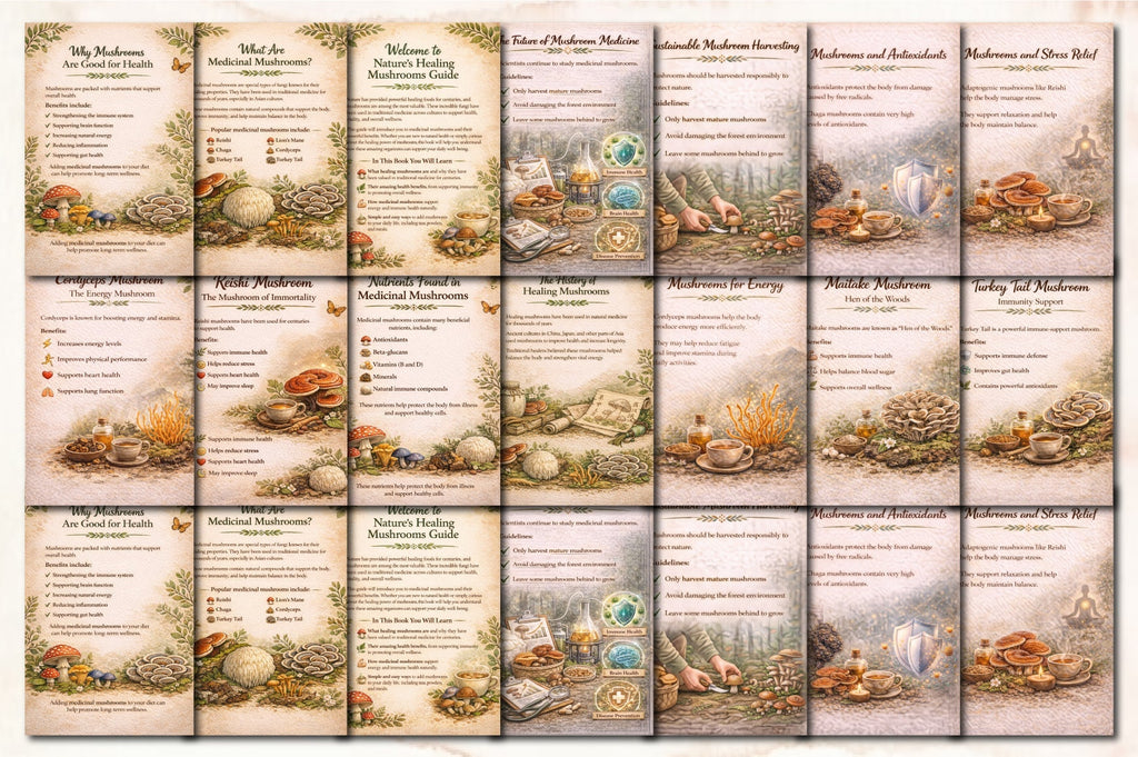 Nature Healing Mushrooms Guide Planner