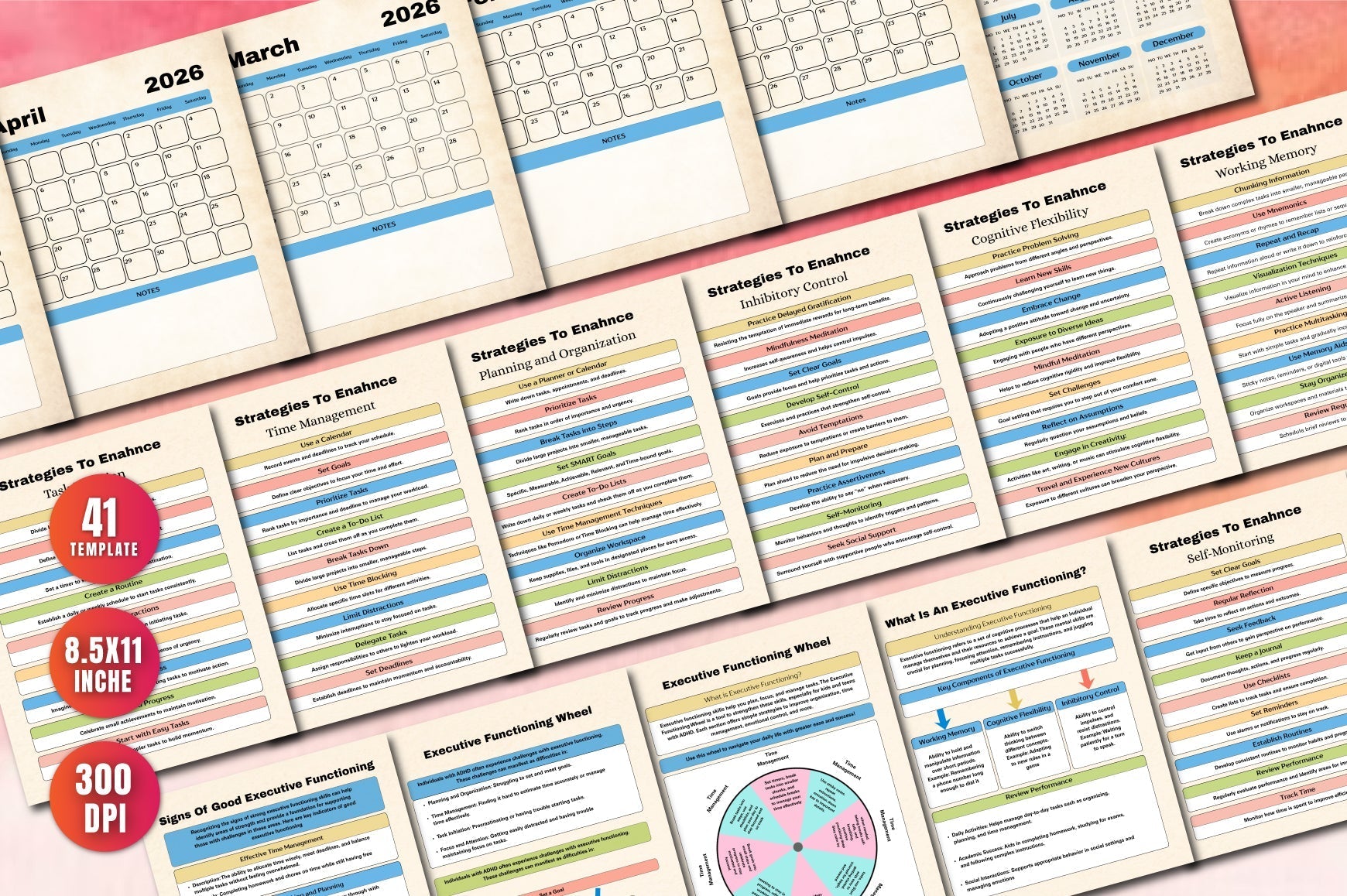 ADHD Executive Functioning Planner executive skills and organization worksheets