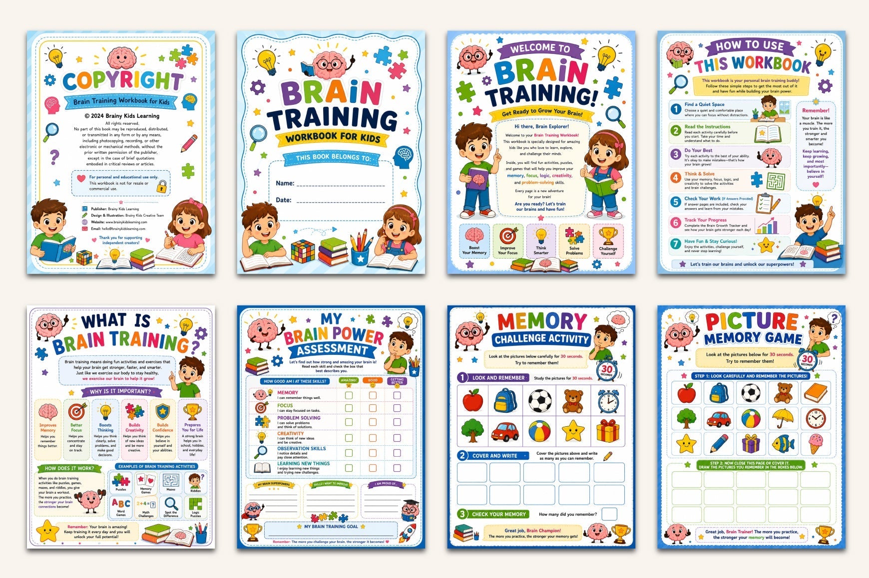 Brain Training For Kids Workbook