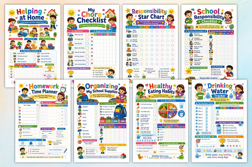 Kids Daily Routine Responsibility Workbook