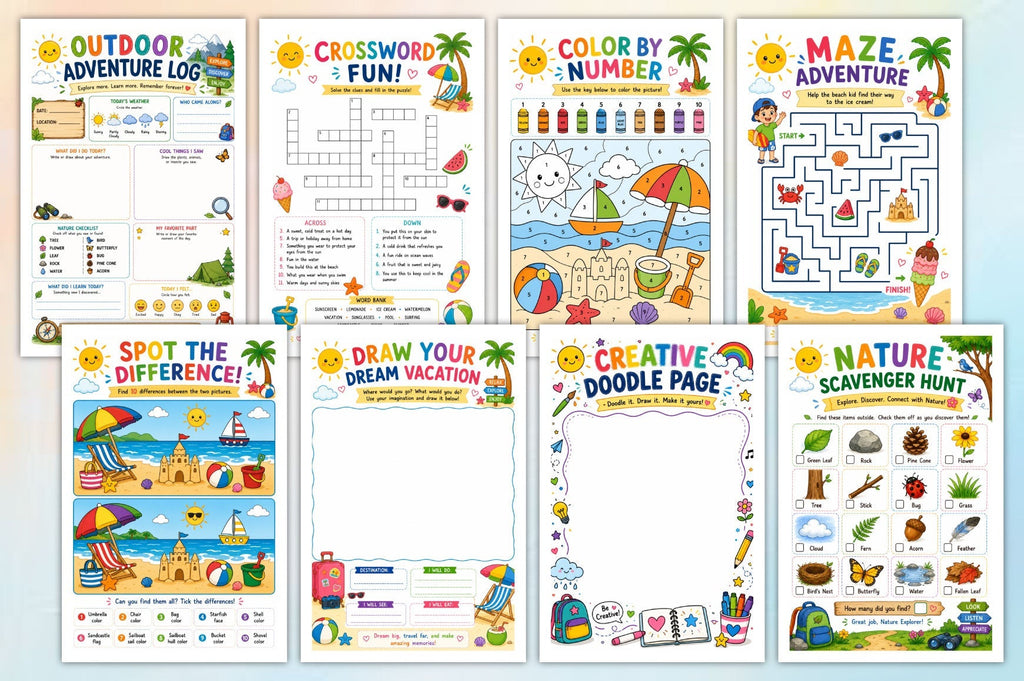 Summer Learning Activity For Kids Journal