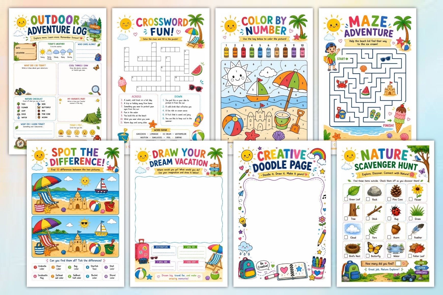 Summer Learning Activity For Kids Journal
