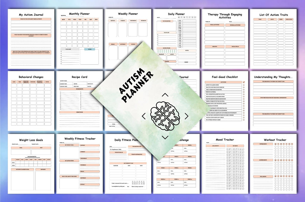 Autism Planner Guide Worksheets Preview