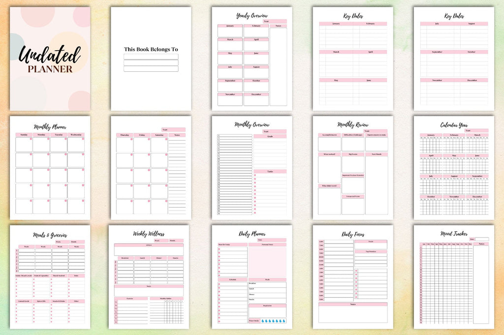 Undated Planner for Organization and Productivity