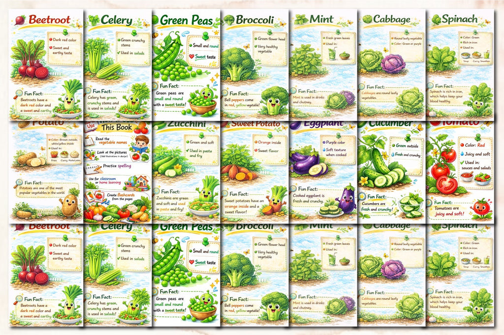 Vegetable Names Chart Planner