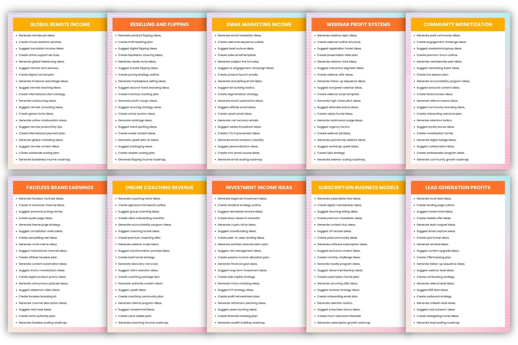 Creative Earn Prompts