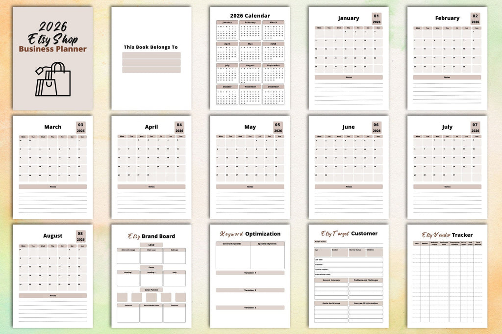 Etsy Shop Business Planner