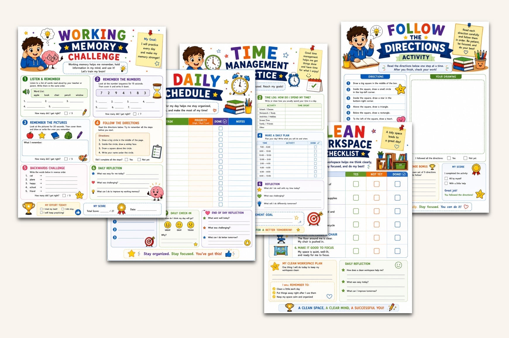 Executive Function For Kids Workbook