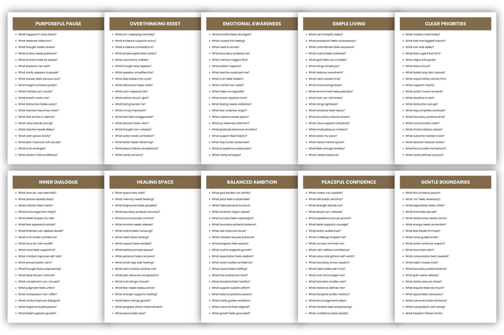Calm Clarity Prompts for Mindfulness