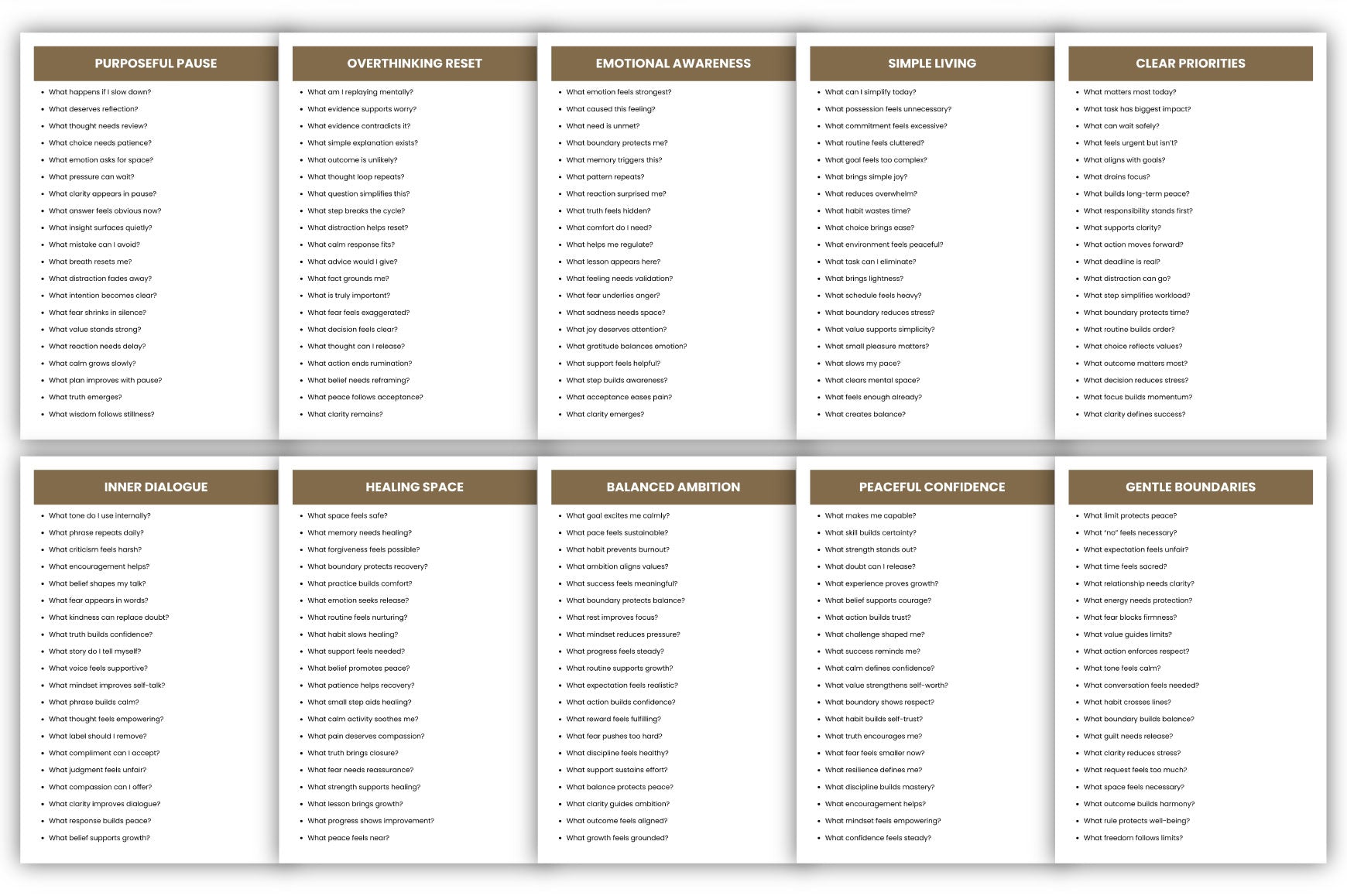 Calm Clarity Prompts for Mindfulness