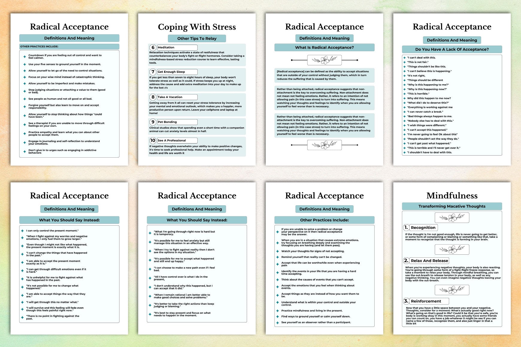 De-Stress Journal for Relaxation and Mindfulness