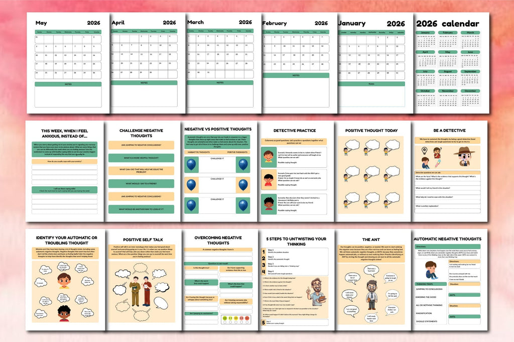 Challenging Negative Thoughts CBT Planner