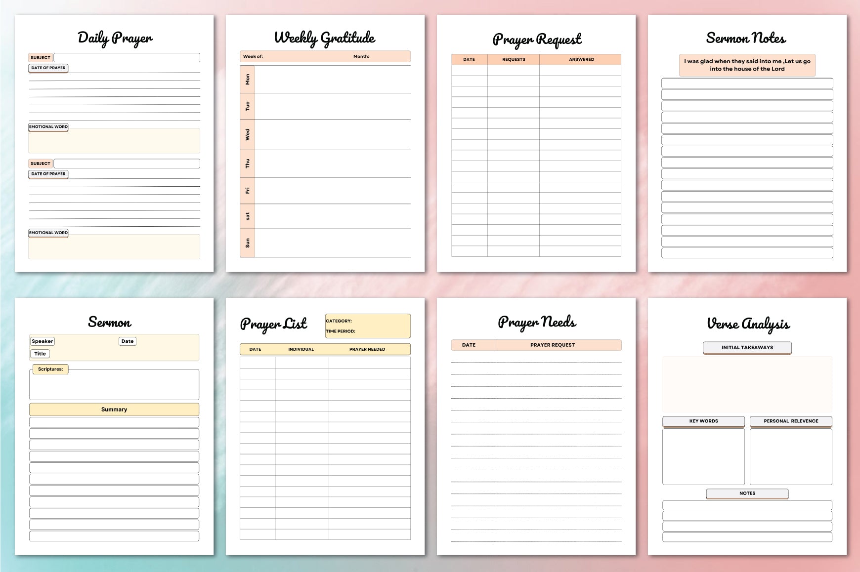 Bible Devotional Planner
