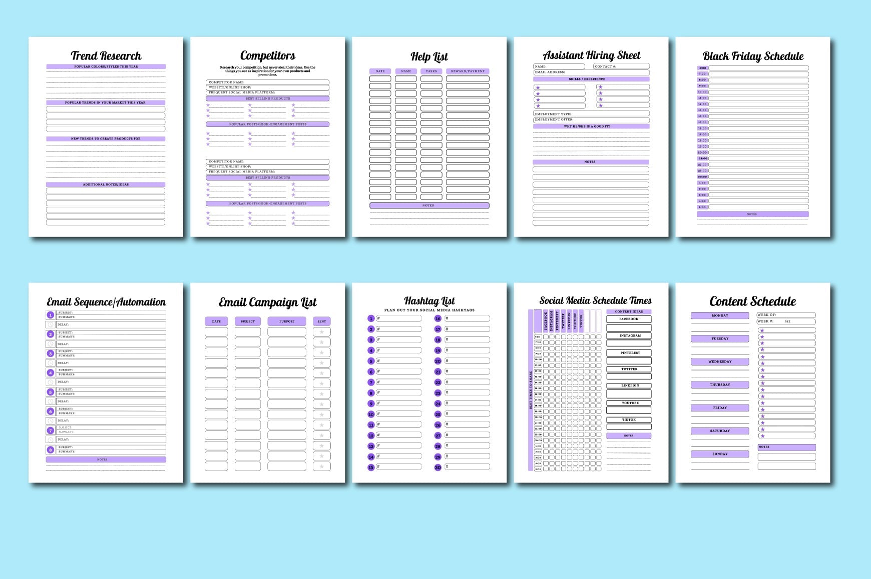 Black Friday Business Planner