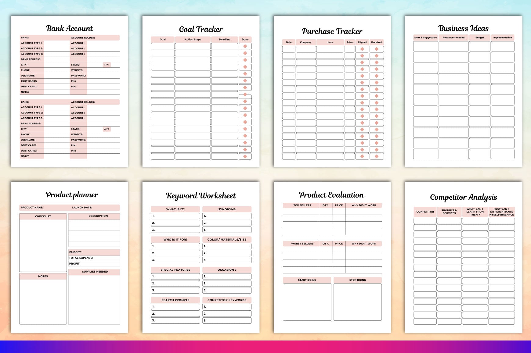 Tumbler Business Planner