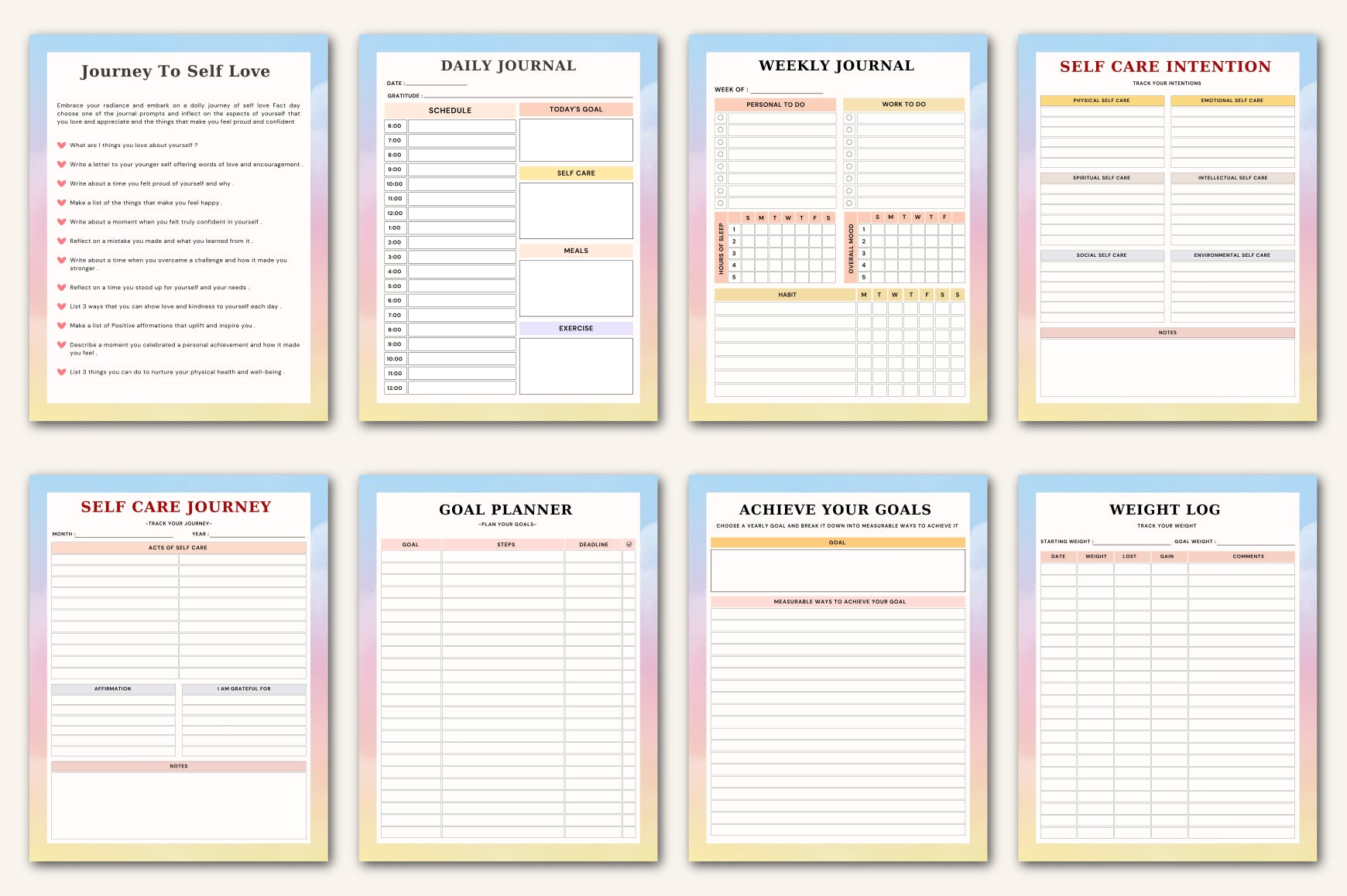 Self Care Journal