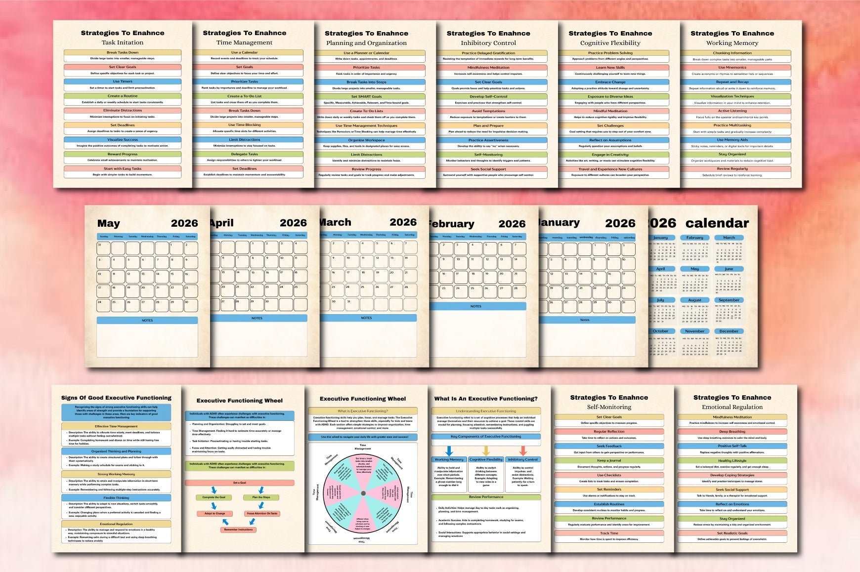 ADHD Executive Functioning Planner printable PDF productivity planner